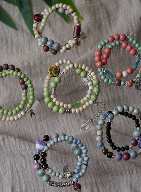 手串手链饰品蝴蝶陶瓷民族风