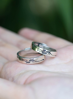 相怡纯银S925复古情侣戒指