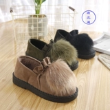 Женская обувь из хлопка, зимняя сумка, каблук, теплая плюс бархат, домашняя обувь, корейский вариант, мягкая подошва, нескользящая, без шнуровки, удерживающая обувь на меху