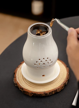 新中式陶瓷镂空蜡烛隔火香薰炉