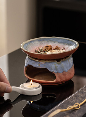 日式禅意陶瓷蜡烛隔火香薰炉