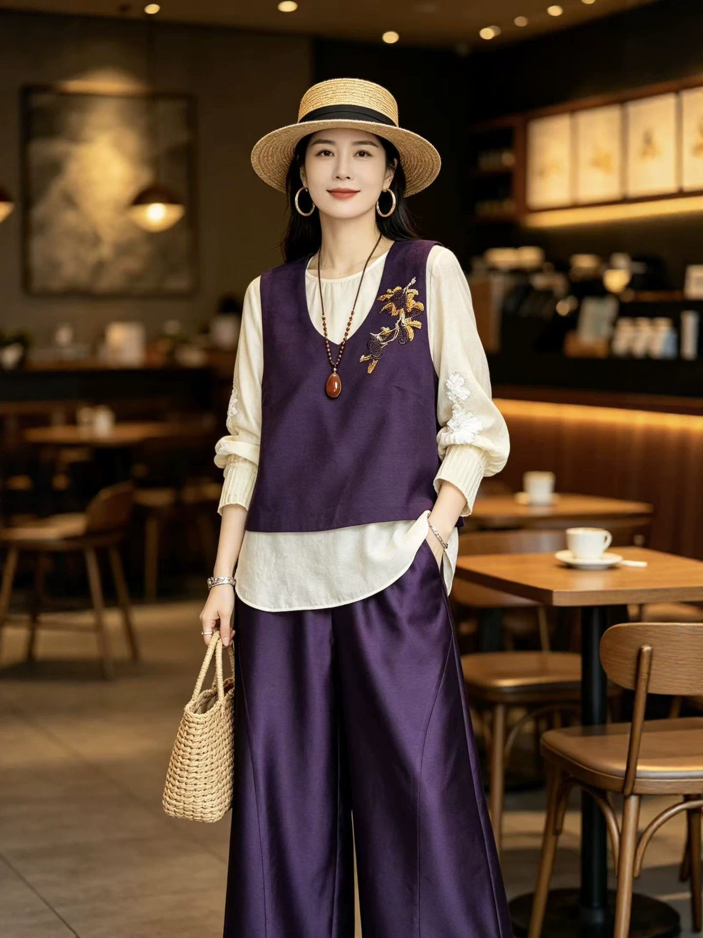 New Chinese style national style women's rayon heavy embroidery ancient method embroidery beaded vest retro sleeveless waistcoat top suit