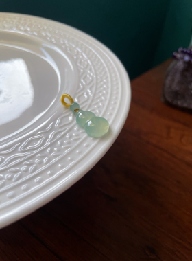 天然a货翡翠冰晴水福禄小葫芦锁骨链吊坠玉石挂件坠挂绳提溜配饰