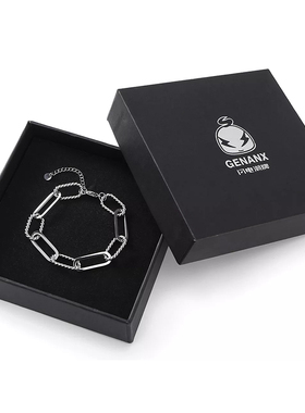 【情人节礼物】GENANX闪电潮牌麻花环扣可调节钛钢手链原创设计