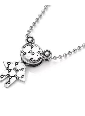 字母合金可调节项链银白色吊坠