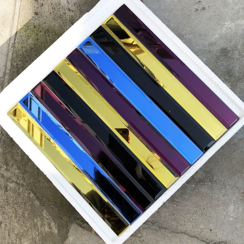 Стеклянная самоклеющаяся мозаика на стену, 3x, 30см, зеркальный эффект