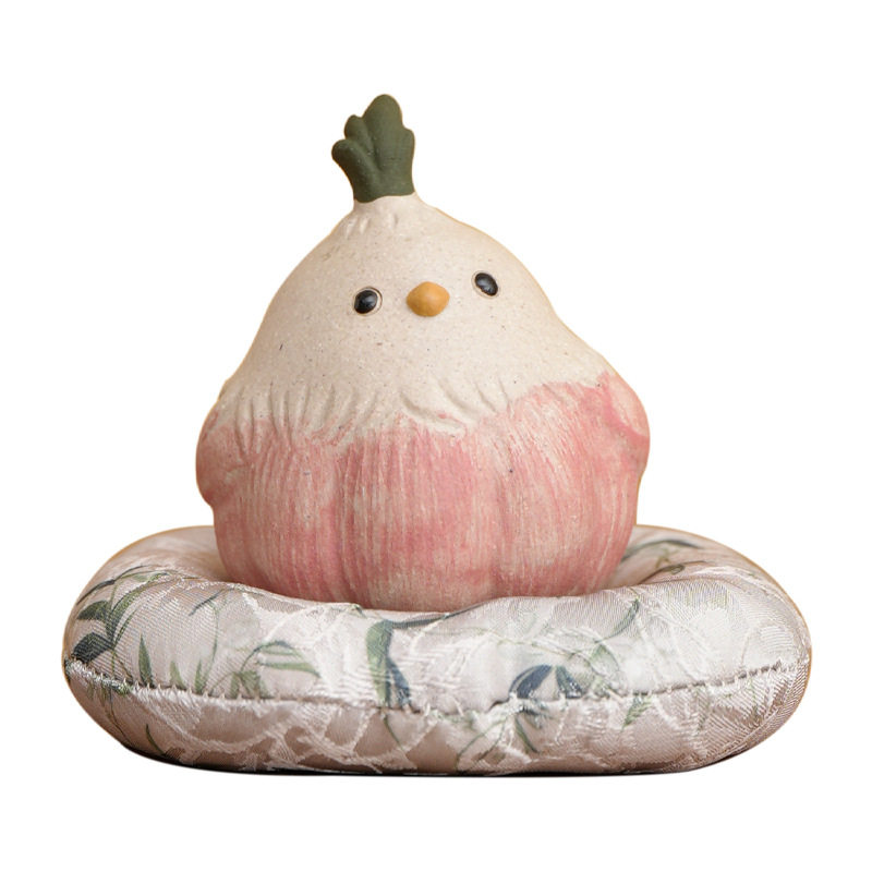 【武汉文创】紫砂茶宠蒜鸟摆件创意手工雕塑小鸡茶具茶道配件陶瓷,淘宝优惠券,粉丝福利购,淘宝优惠卷