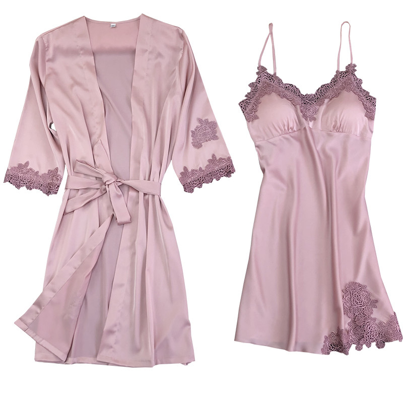 女夏韩版性感吊带冰丝睡袍睡裙 千姿睡衣睡衣/家居服套装