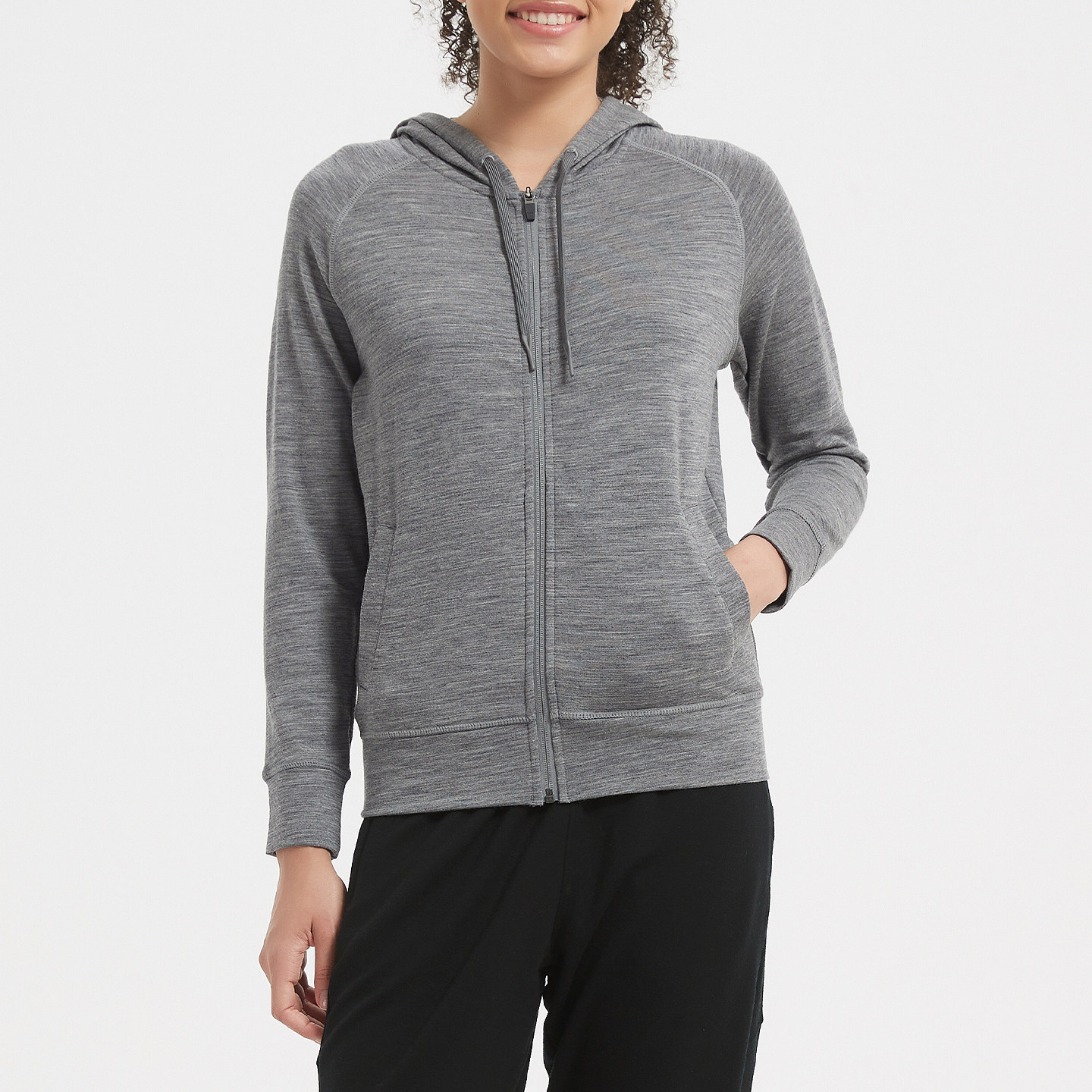 美利奴羊毛外套女卫衣户外长袖连帽拉链衫美丽诺跑步运动上衣Q12,淘宝优惠券,粉丝福利购,淘宝优惠卷