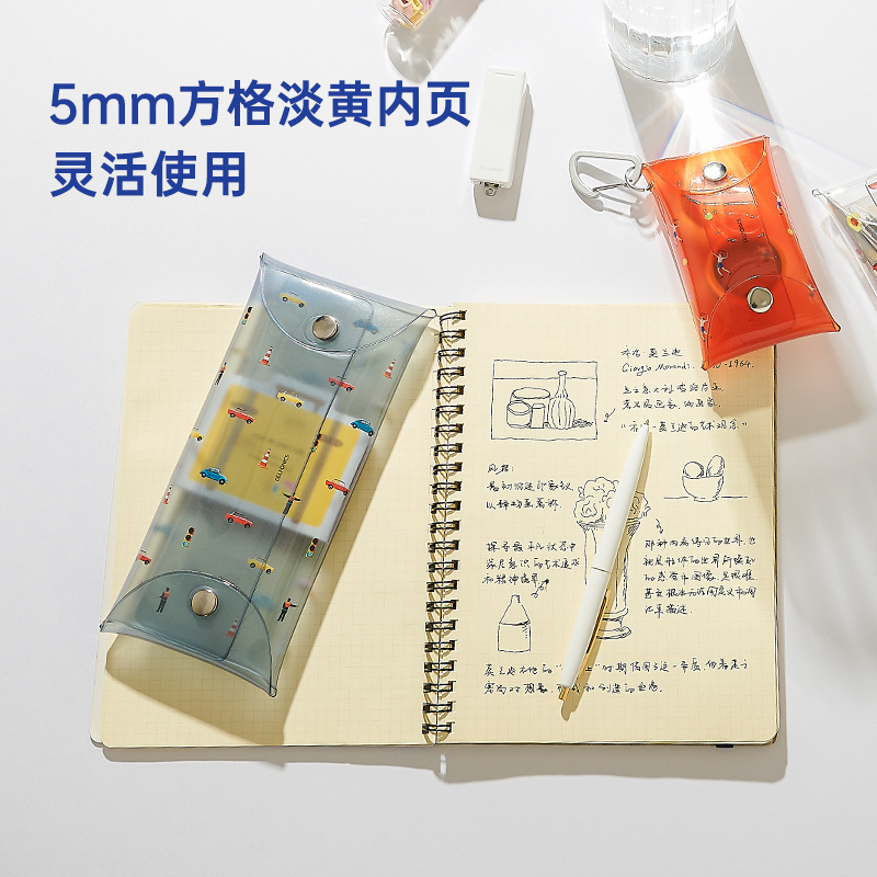 日本限定Rollbahn  线圈方格笔记本学生工作透明水果夏季手帐本 - 图1
