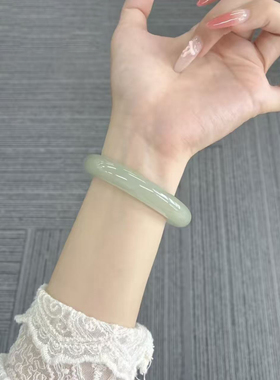 天然东陵玉手镯冰种晴水高冰透和田玉翡翠平替送女友妈妈玉镯礼物