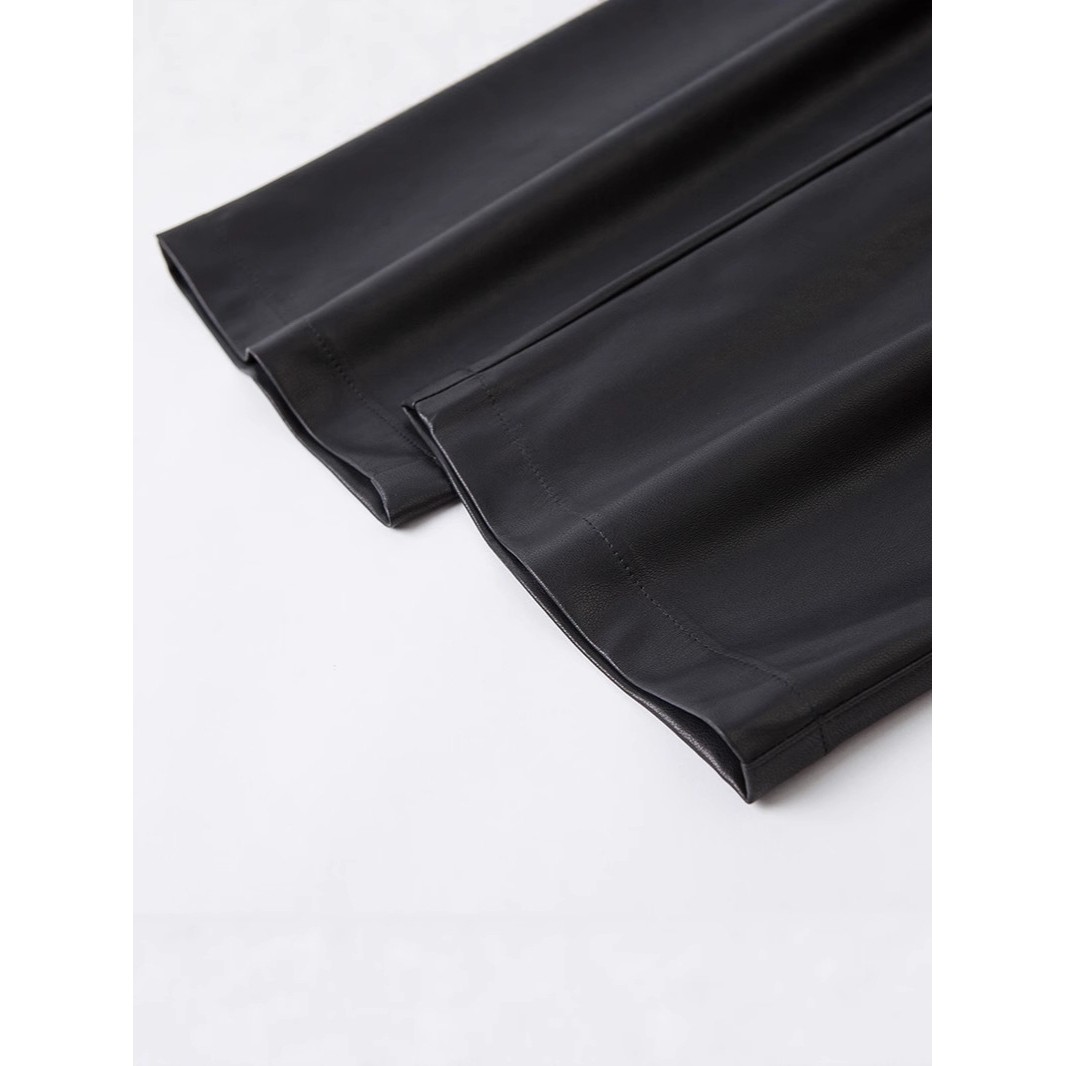 秋冬镰刀裤绵羊皮阔腿皮裤女高腰显瘦垂顺显高时尚休闲裤高级感气,淘宝优惠券,粉丝福利购,淘宝优惠卷