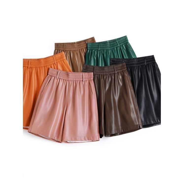 2025秋新款真皮皮裤女高腰半裤绵羊皮短裤宽松中裤直筒阔腿五分裤,淘宝优惠券,粉丝福利购,淘宝优惠卷