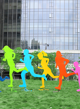 玻璃钢剪影体育运动人物雕塑