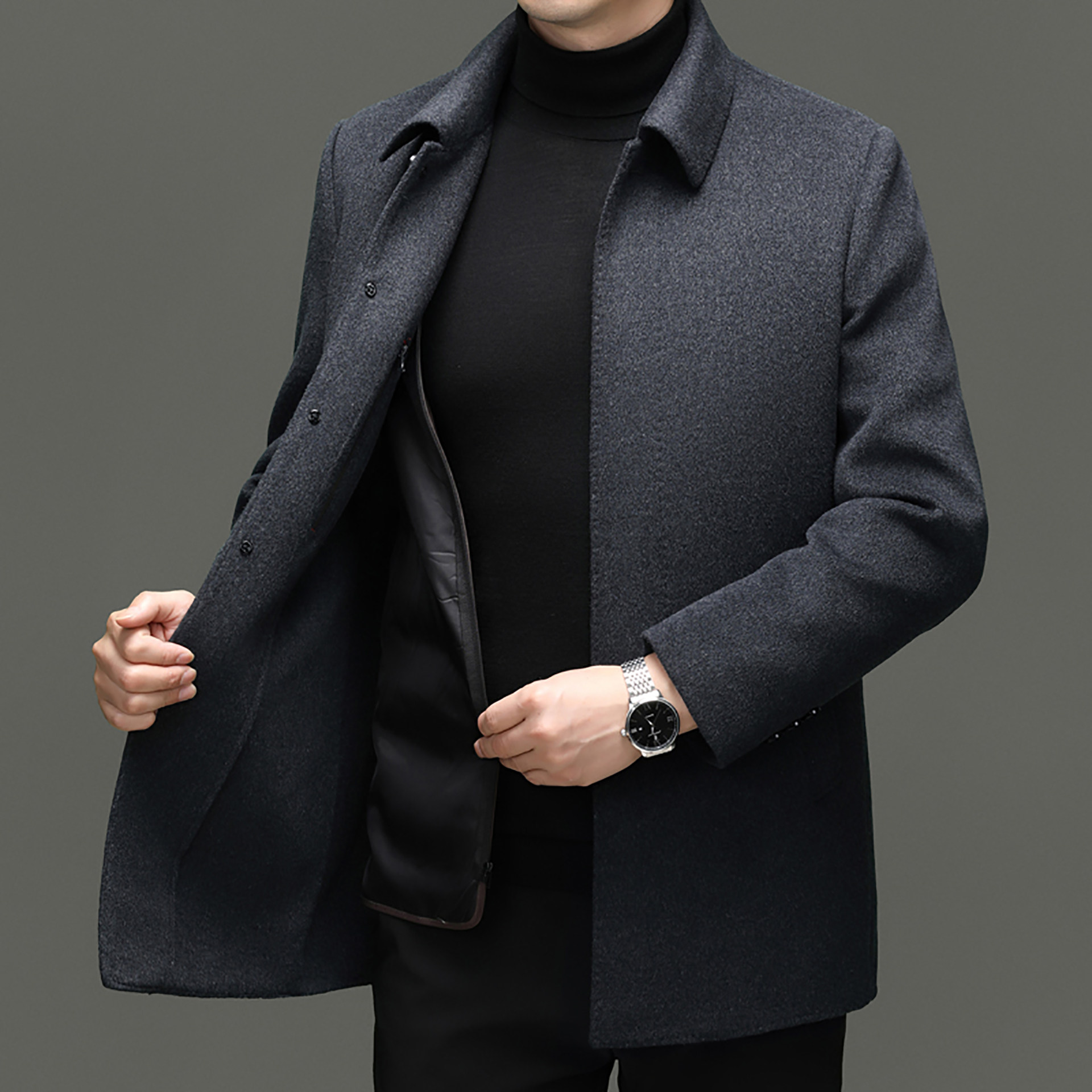 加肥加大码毛呢大衣男高端双面呢羊绒外套羽绒内胆可拆卸呢子风衣,淘宝优惠券,粉丝福利购,淘宝优惠卷