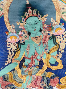 藏式21度母唐卡画像家用手工装裱