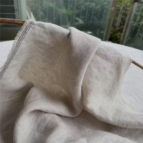 公司定制薄款细纱亚麻浅色雨露麻人字鱼骨纹骨感亲肤夏天服装布料 - 图3