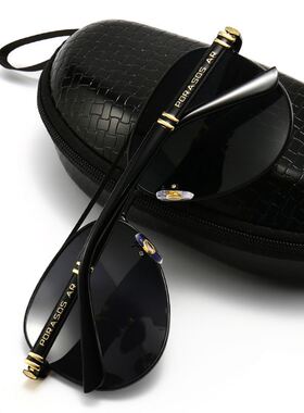 喻意金属偏光男士太阳镜男士金属墨镜蛤蟆镜开车驾驶镜复古大框镜