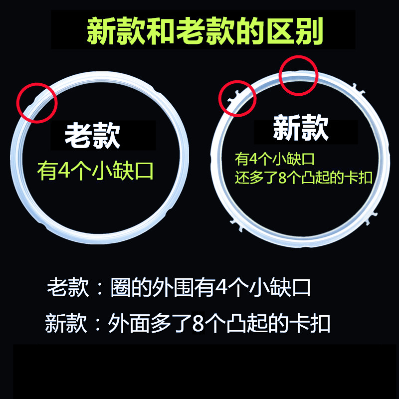 原装九阳电压锅密封圈2L硅胶圈3L垫胶圈4L5升6L橡皮圈8升通用配件 - 图0