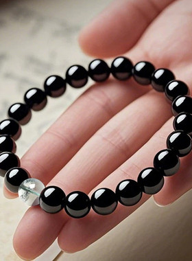 视频祝福黑曜石绿幽灵转运珠手链