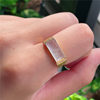 New product in September Hongyu Jadeite 18k gold inlaid ice seed white ice rectangular exquisite ring Genuine A880914