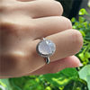 New product in September Hongyu Jadeite 18k gold inlaid ice seed shiny white ice egg surface exquisite ring A190831