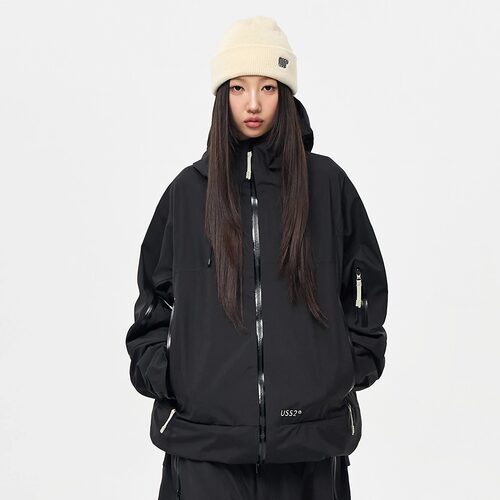 2526USS2韩国滑雪服防水风衣男女款单板双板连帽拉链保暖薄荷色3L - 图3