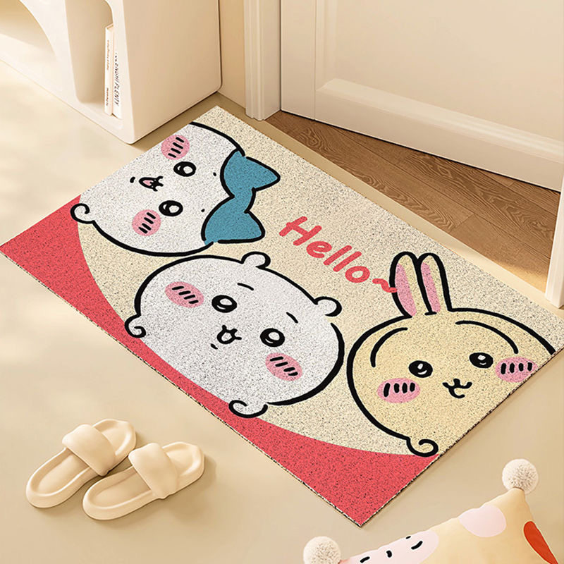 chiikawa吉伊卡哇入户地垫丝圈门垫家用防滑脚垫户外门口蹭脚地毯,淘宝优惠券,粉丝福利购,淘宝优惠卷