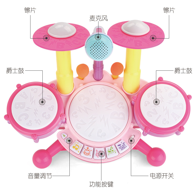 KidiBeats Drum Set Toddlers 1-3 Musical Baby Toys Montessori-图1