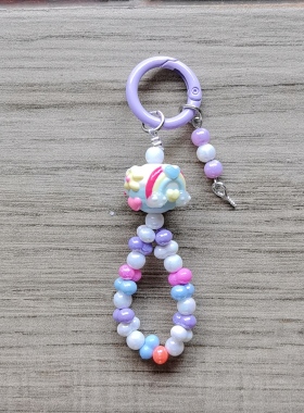 新款卡通拉布布树脂配件合金蝴蝶结搭配包包挂件手机萌粒钥匙扣