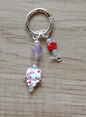新款卡通可爱猫萌粒系列手工搭配珠珠包包挂件钥匙扣