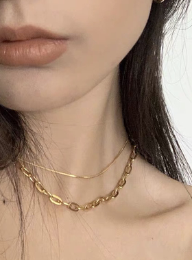 个性百搭法式锁骨链项链