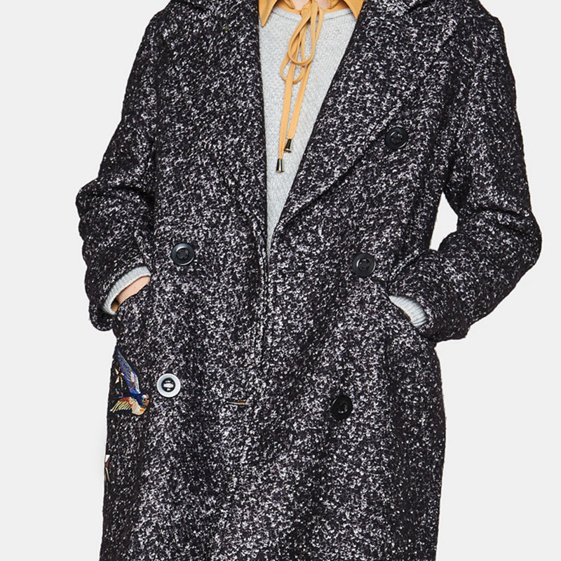 【断码m】艾格冬季女装羊毛百搭大衣 艾格银座毛呢外套