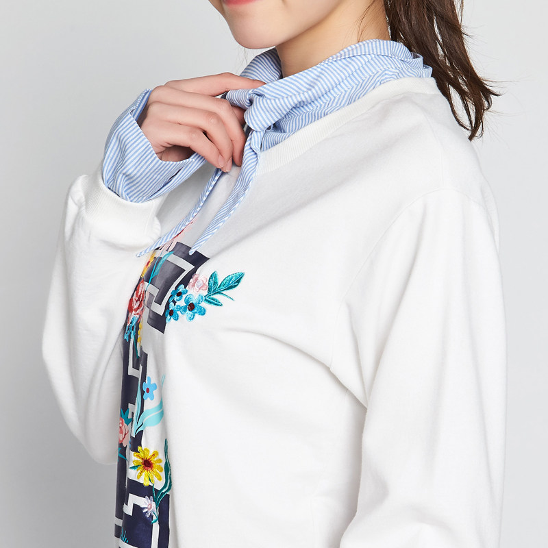 艾格官方旗舰店春个性印花系带卫衣 艾格银座卫衣/绒衫