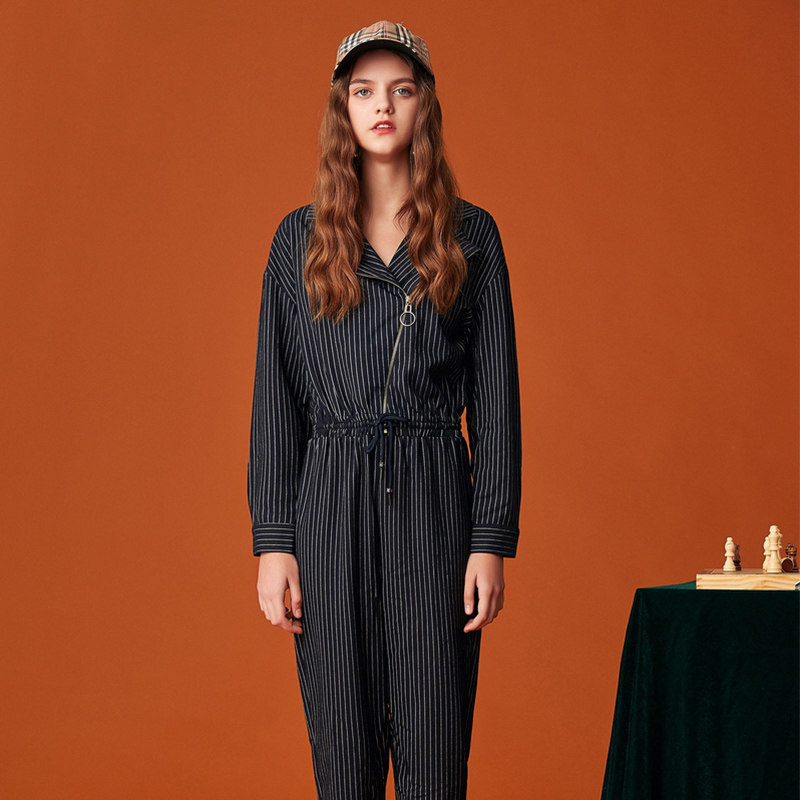 【艾格】2022秋季新款条纹设计连体裤 艾格银座连体衣/裤