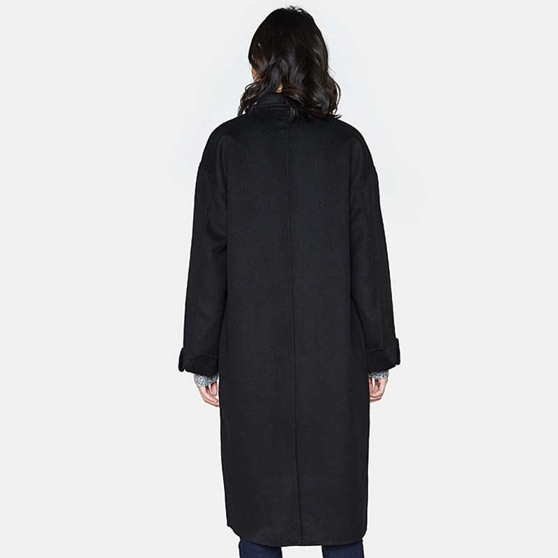 艾格冬季女装新款休闲羊毛毛呢大衣 艾格银座毛呢外套