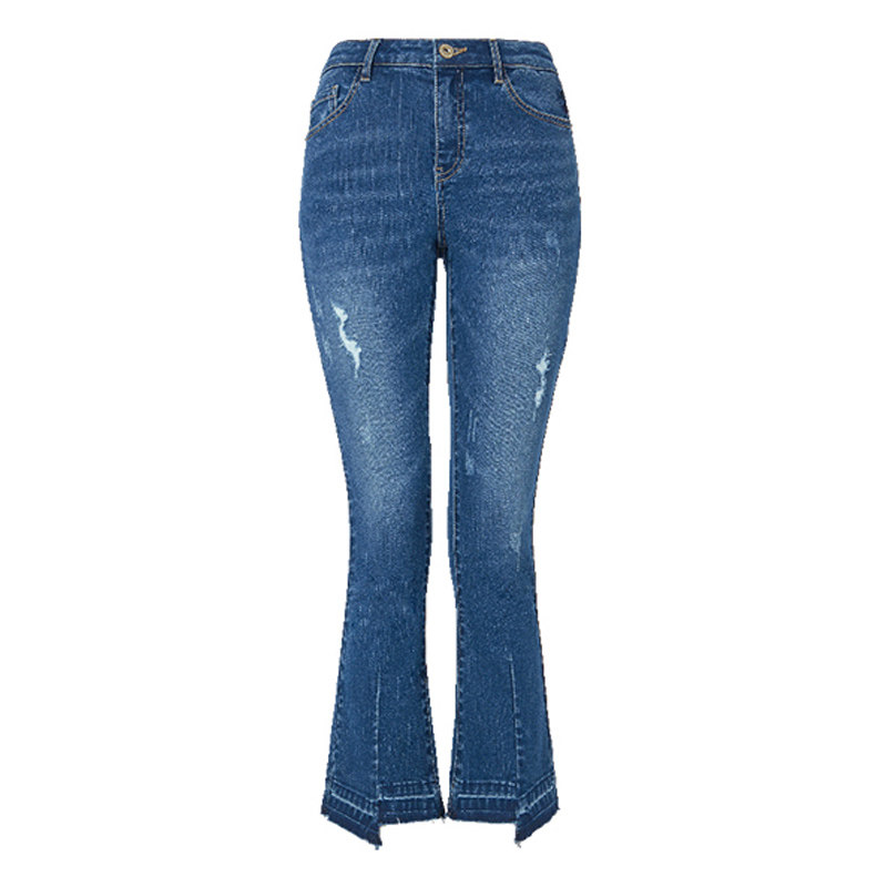 艾格官方旗舰店春季女装时尚牛仔裤 艾格银座牛仔裤