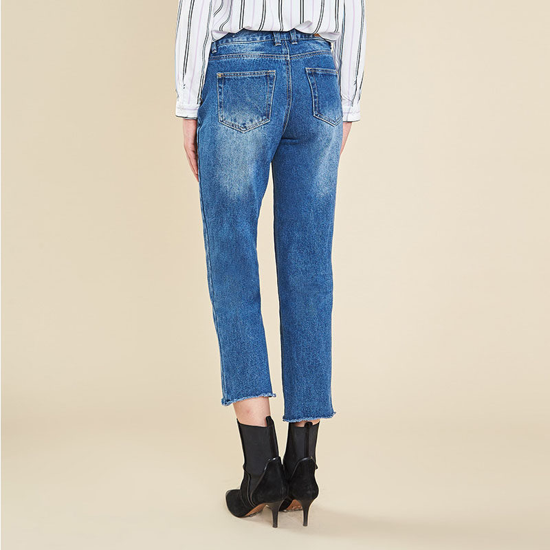 艾格官方旗舰店2020夏季女装长裤 艾格银座牛仔裤