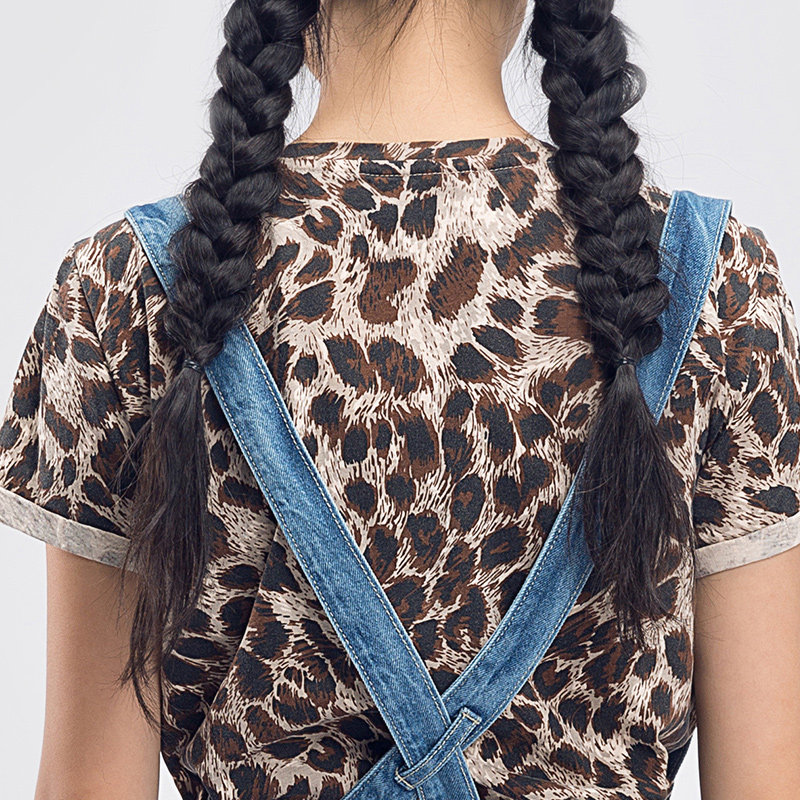 艾格修身花色字母短袖t恤女上衣 艾格银座T恤