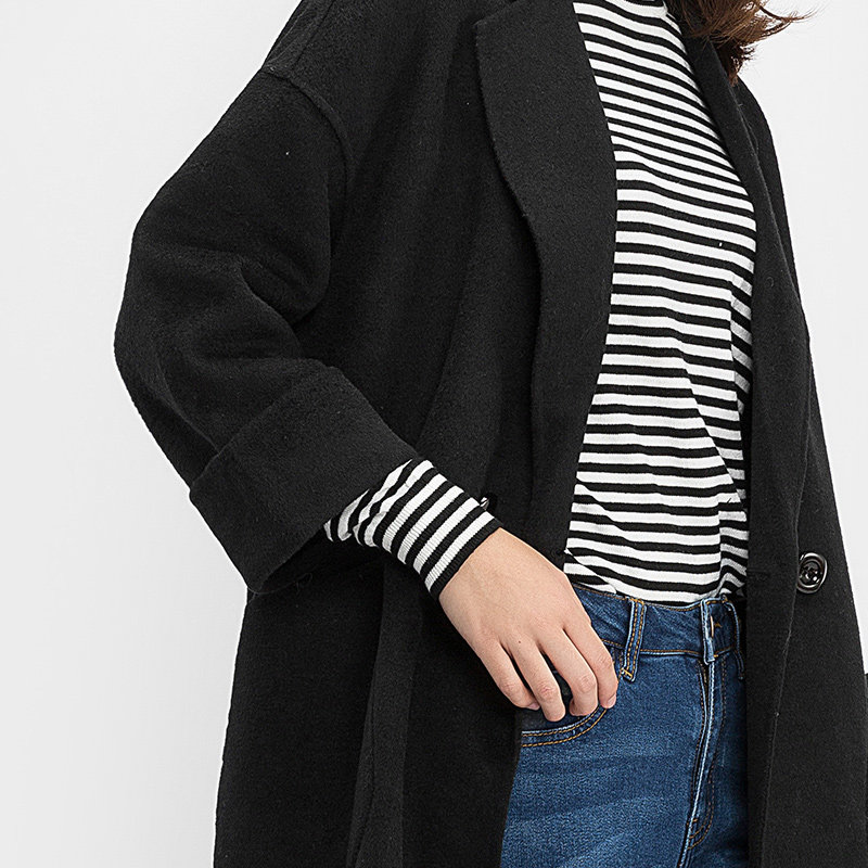 【断码m】艾格冬装女装时尚毛呢大衣 艾格银座毛呢外套