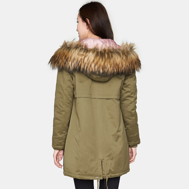 艾格冬季女装纯色加厚时尚宽松棉服 艾格银座棉衣/棉服