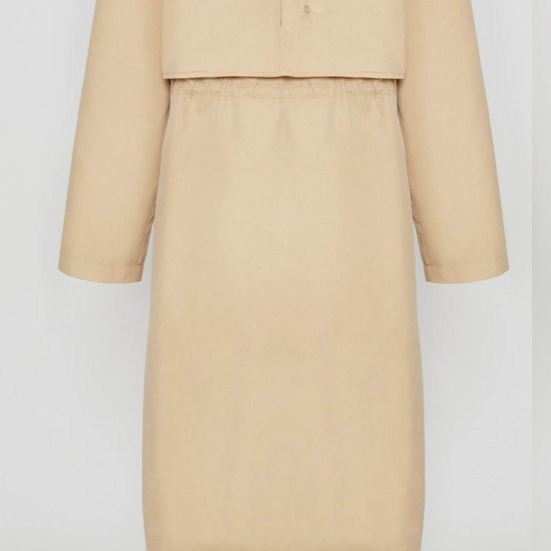 艾格春秋连帽中长款y1758风衣 艾格银座风衣