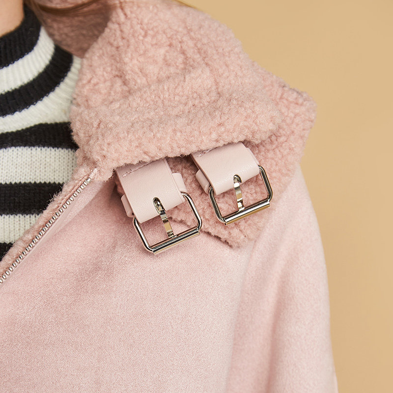 【断码s/m】艾格冬季女装时尚百搭 艾格银座短外套