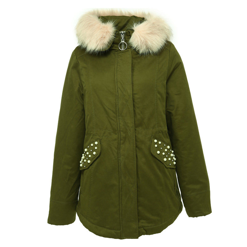 艾格冬季女装时尚百搭纯色加厚连帽 艾格银座短外套