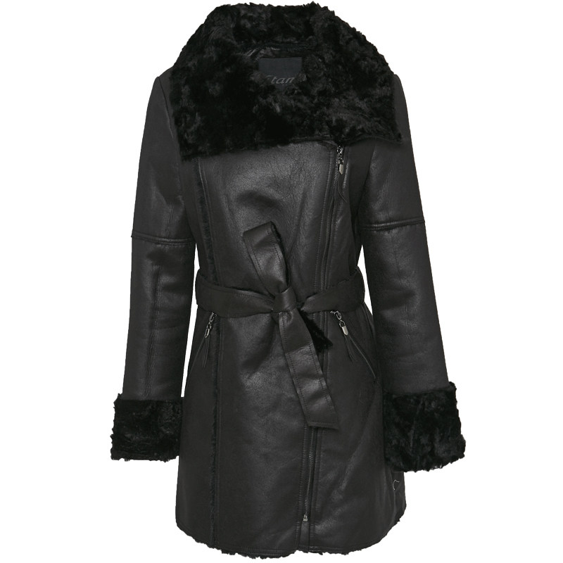 艾格冬季女装修身简约休闲束腰大衣 艾格银座毛呢外套