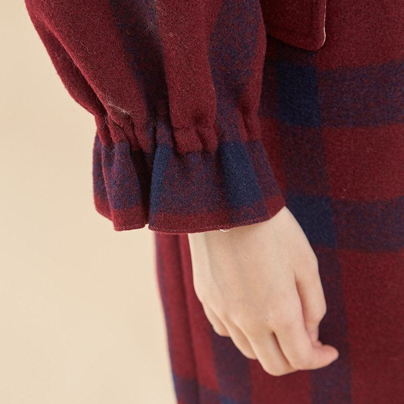 【断码l】艾格冬季女装羊毛百搭大衣 艾格银座毛呢外套