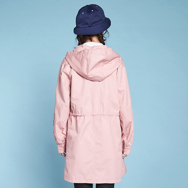 【断码m】艾格秋装新品甜美粉色休闲 艾格银座风衣