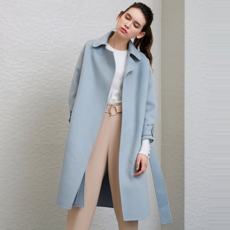 艾格羊毛双面2022秋季新款呢大衣 艾格银座毛呢外套