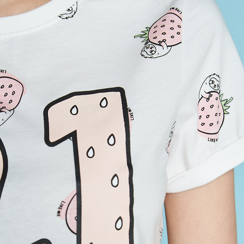 艾格2020夏季女装显瘦卡通动漫t恤 艾格银座T恤
