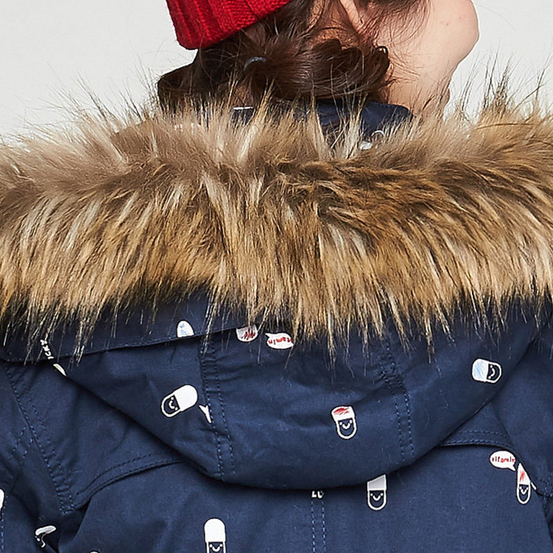 艾格冬装女装时尚大毛领个性棉服 艾格银座棉衣/棉服